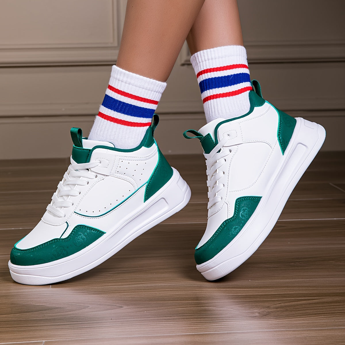 Variant image for Damen-High-Top-Sneakers, trendiges Textil, Synthetik-10