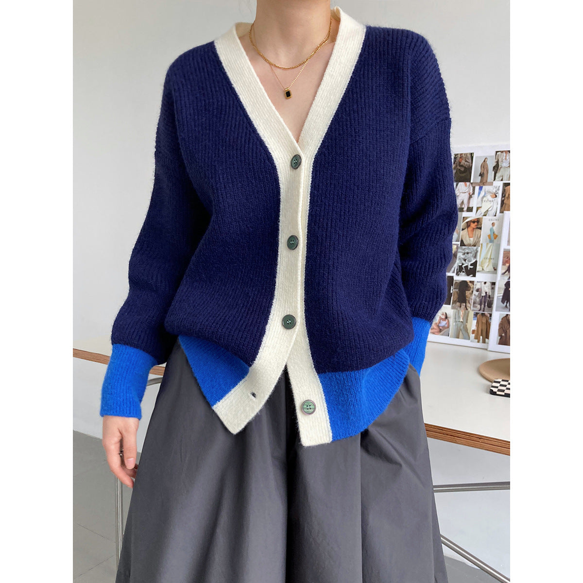 Damen-Cardigan Modernes Design Weiches Acryl-2