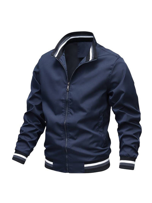 Herren-Bomber, gestreiftes Polyester, für Herbst und Frühling-1