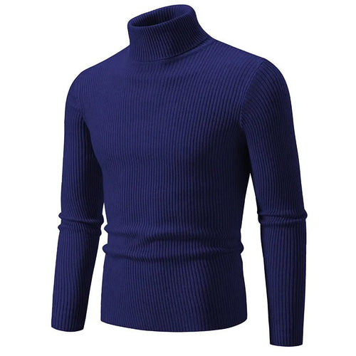Damen-Strickpullover, gestreifter Rollkragen, Acrylmischung-1