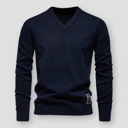 Herrenpullover, V-Ausschnitt, weicher Wollmix, moderne Passform-2