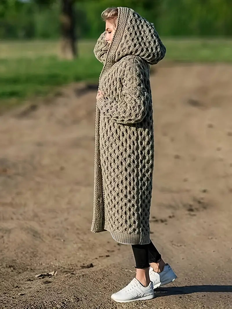 Langarm-Freizeitpullover für Damen mit offenem Design aus weichem Stoff – elegant und bequem für Herbst und Winter 3