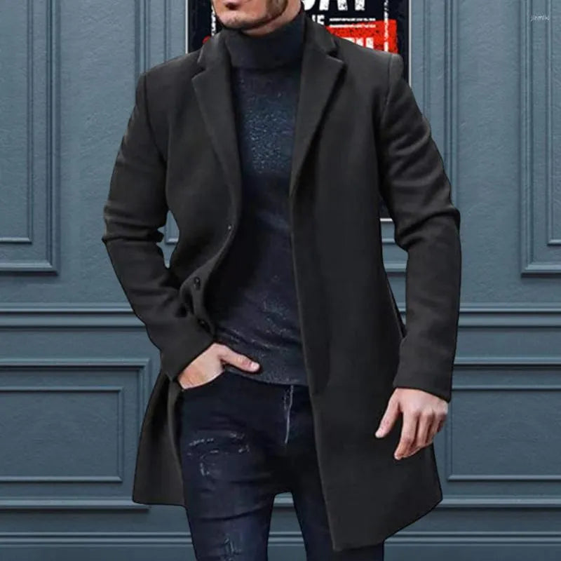 Herrenmantel, elegantes Winterdesign, hochwertiger Stoff-1