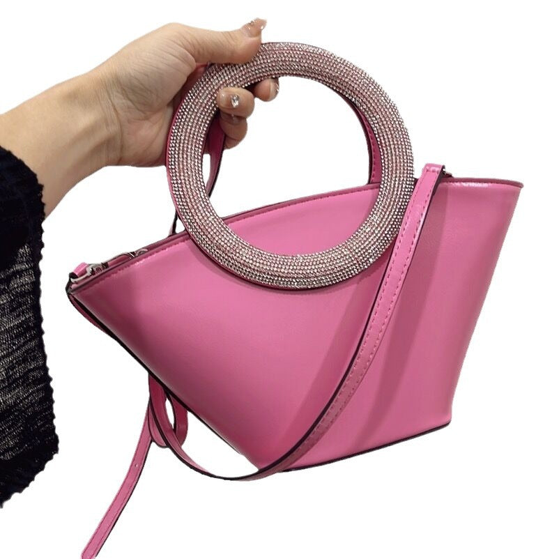 Damen-Bucket-Bag aus PU-Material mit dreidimensionaler Außentasche-2