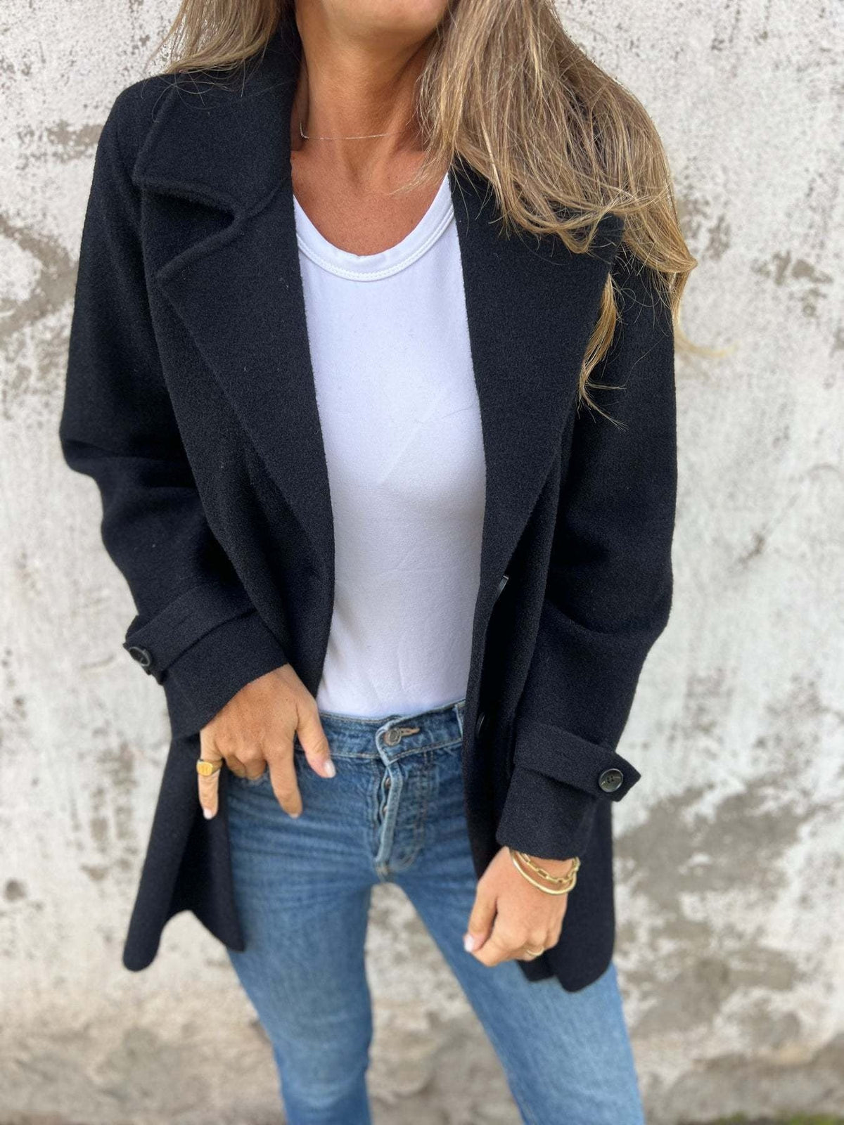 Damen-Jacke, lässig, gestrickt, Design, mit Knöpfen-5
