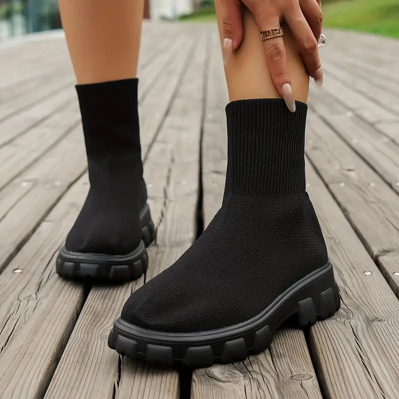 Gefütterte Damen-Winterstiefel, bequemes Design, weich, Kunstleder-5