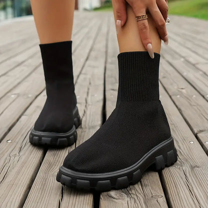 Gefütterte Damen-Winterstiefel, bequemes Design, weich, Kunstleder-5