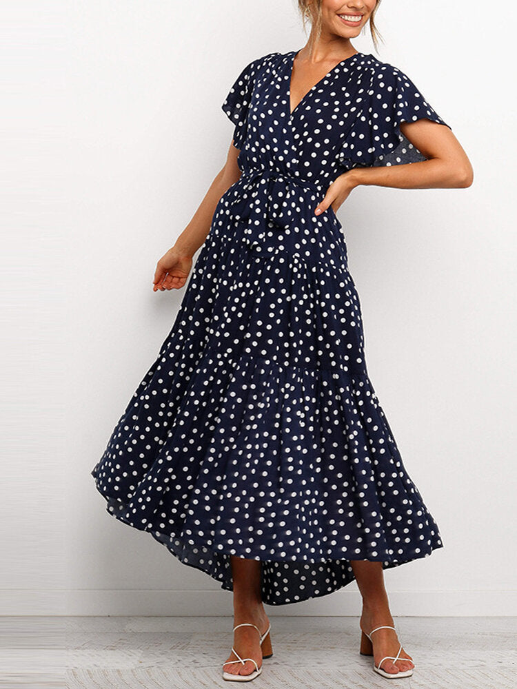 Variant image for Damen-Midikleid, V-Ausschnitt, Blumenmuster, Polyester-11