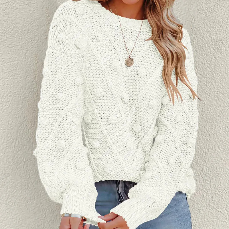 Damen-Lässiger Strickpullover, weicher Stoff-6