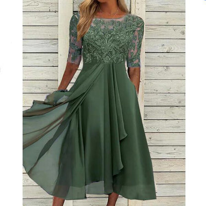 Schöne Damenkleider, asymmetrisch, Chiffon, Top-Kleid-3