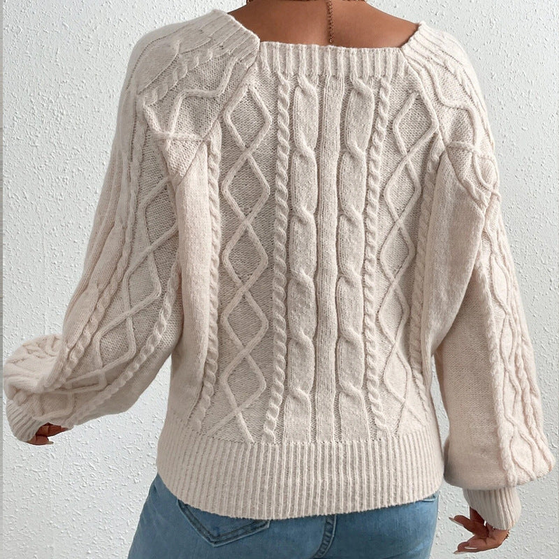Herrenpullover mit viereckigem Ausschnitt, modernes Design, aus 100 % Baumwolle 4