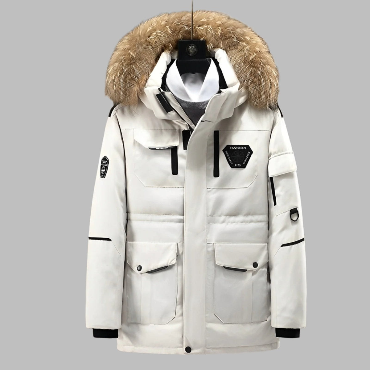Herren-Parka, Kapuzenjacke, wasserbeständig, Polyester, funktionelles Design-1