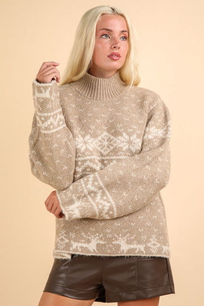 Damenpullover Weihnachten Runder Hals Atmungsaktiv Polyester-4