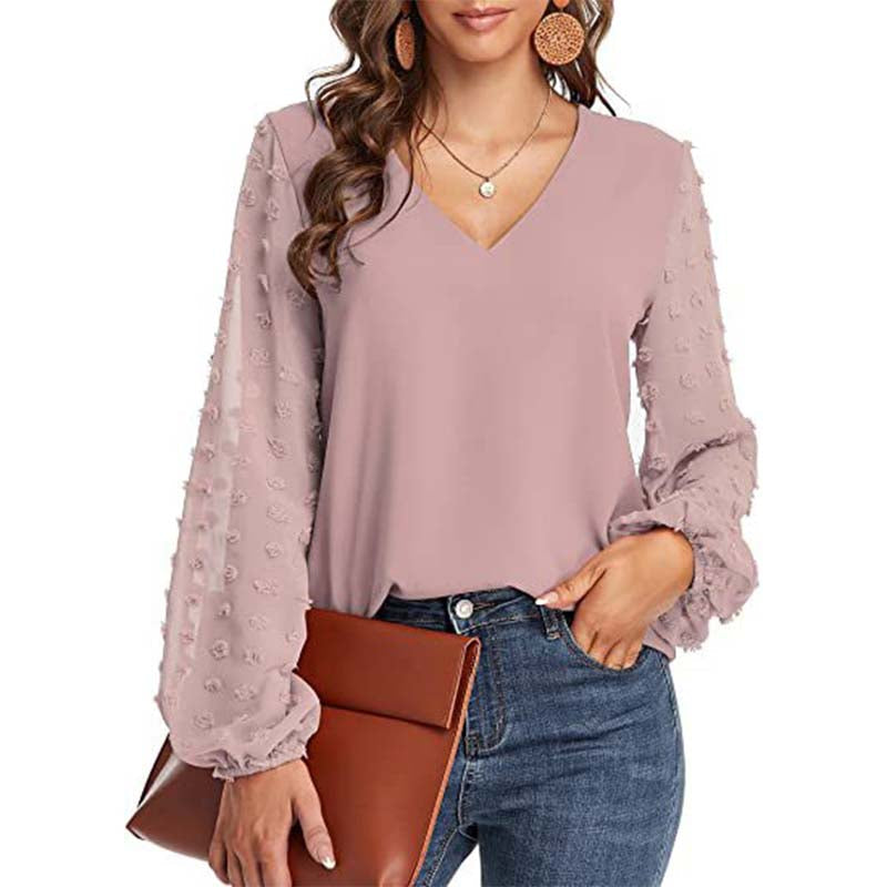 Damen Bluse Elegant Synthetikmaterial Moderne Passform 7