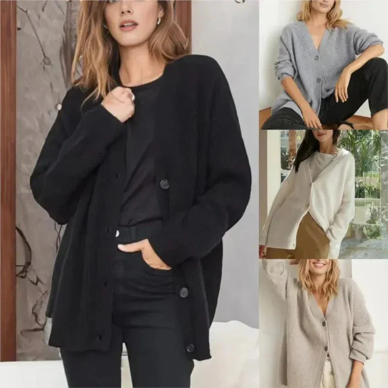 Damen-Strickjacke, Oversized, weiches Material, trendig, komfortabel-5
