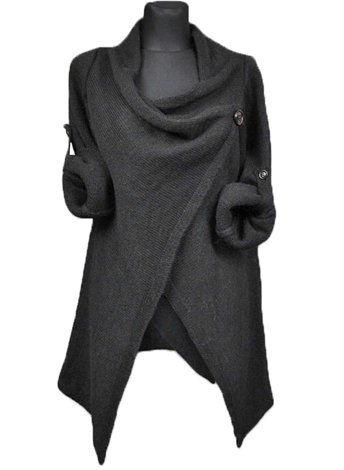 Damen-Lange Strickjacke, Minimalistisches Hochwertiges Material-2