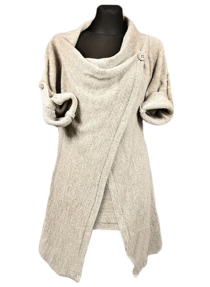 Damen-Lange Strickjacke, Minimalistisches Hochwertiges Material-4