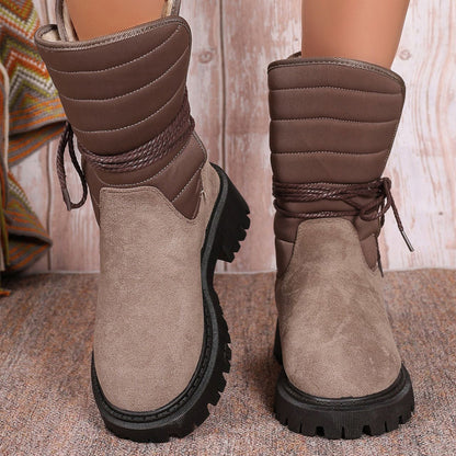 Gefütterte Damen-Winterstiefel, gepolstertes Design, robuste Gummisohle-2