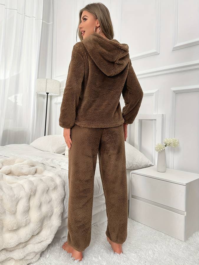 Damen-Hausanzug, lässig, weiches Design, aus atmungsaktivem Material-3