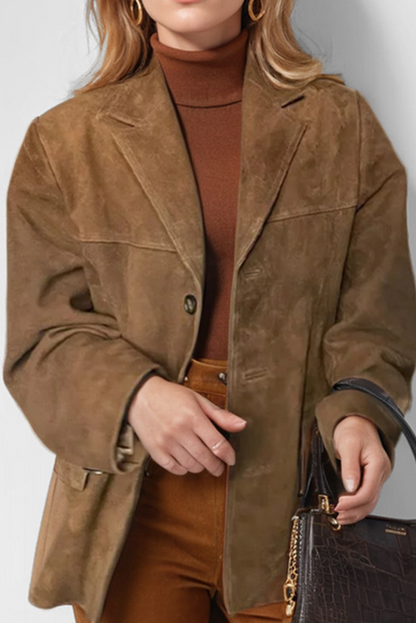 Variant image for Damen Vintage Caféjacke mit Revers Hochwertiger Stoff-3