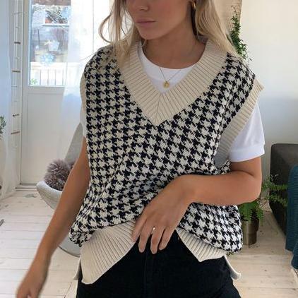 Strickweste für Damen aus Acryl – lässige Passform für Herbst und Winter, ideal für Layering-Styling 1