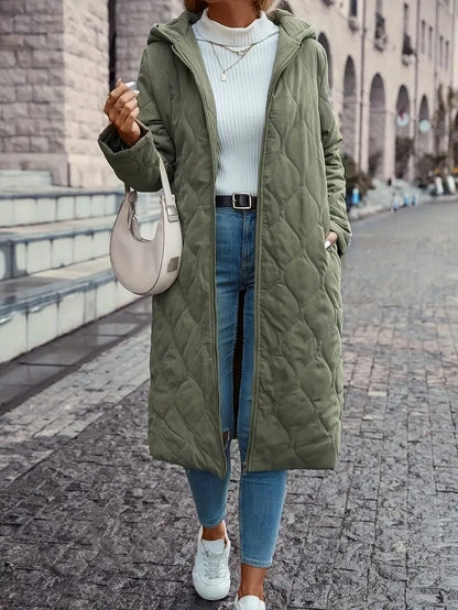 Variant image for Damenjacke Kapuzenjacke aus Baumwolle mit langen Ärmeln und gepolstertem Design-1