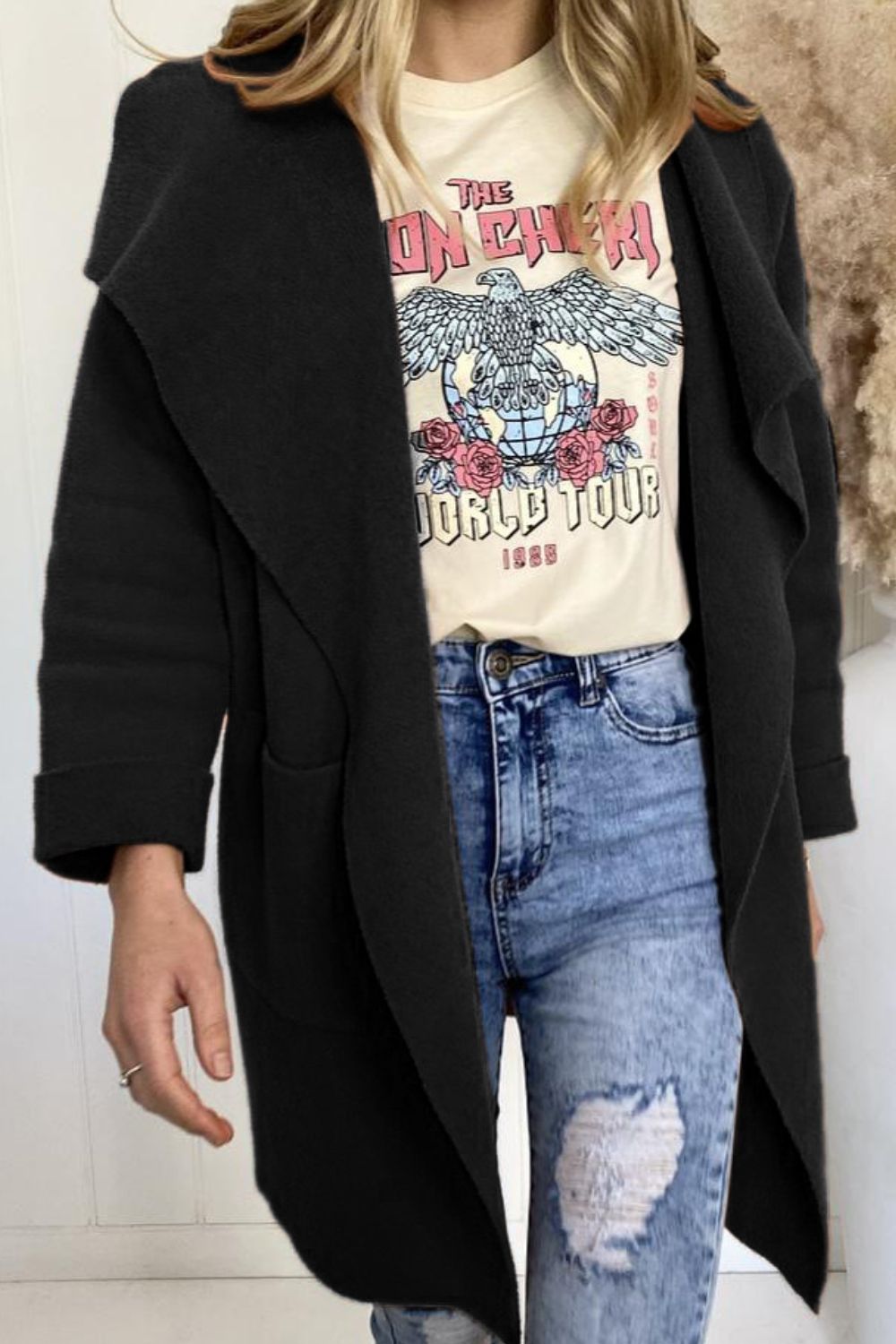 Langer Damen-Wintermantel aus hochwertigem Polyester und Wolle – warme und bequeme Passform für kalte Tage 2