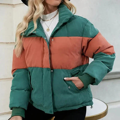 Variant image for Damenjacke Farbblock Thermisch Polyester für Outdoor-Aktivitäten-1