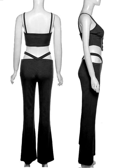 Damen-Hose, unregelmäßiges Design, Baumwolle, mit Westeinsatz-1