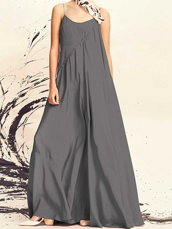Variant image for Damen-Maxikleid, Langes Ärmelloses Polyester, Einfarbiger Sommer-33