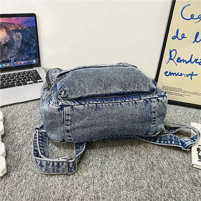 Damen-Rucksack, großes Fassungsvermögen, Polyester, Retro-Design-5