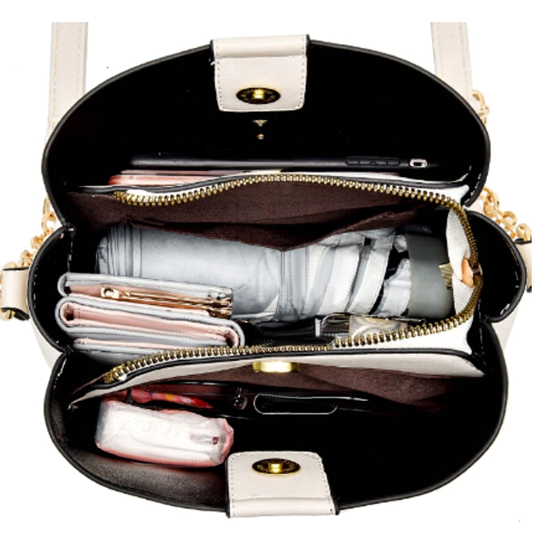 Damen Schultertasche Eimer-Design PU-Leder Trendig und Praktisch 4