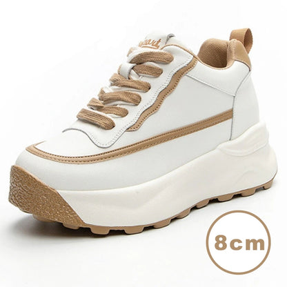 Damen-Sneaker, 8 cm Absatz, Leder-1