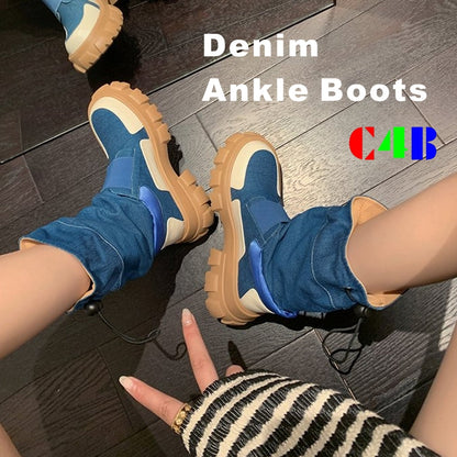 Damenstiefel Slip-On im Cowboy-Stil aus Denim mit Mikrofaserfutter – runde Zehenpartie und 6 cm Absatzhöhe 3