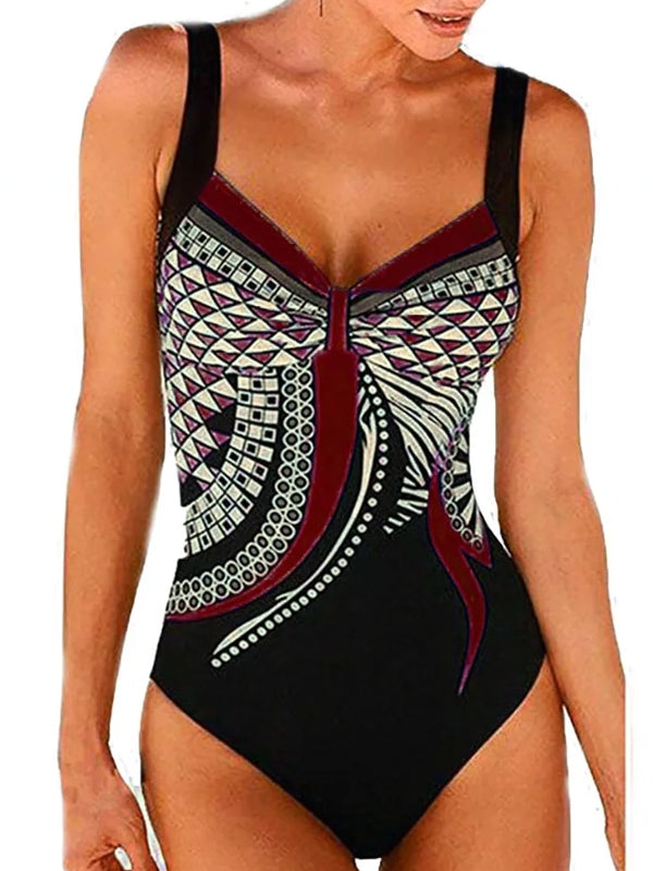 Badeanzug Damen Shaping Polyester Elasthan mit Druck-2