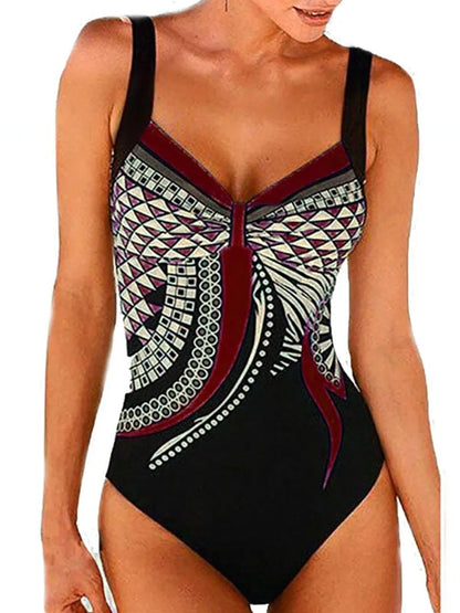 Badeanzug Damen Shaping Polyester Elasthan mit Druck-2