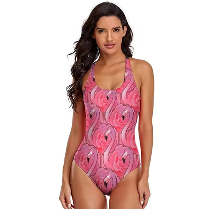 Variant image for Damen Badeanzug Ein Einteilig Flamingo Druck Nylon Spandex-21