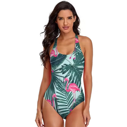 Variant image for Damen Badeanzug Ein Einteilig Flamingo Druck Nylon Spandex-31