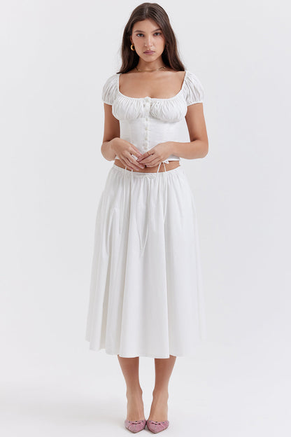 Damen-Midirock und Rüschen-Top, Set, aus Polyester-1