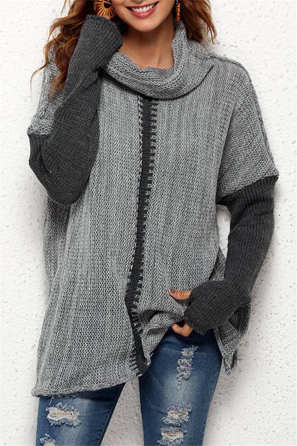 Damen-Rollkragenpullover, lässige Passform, Polyester-5