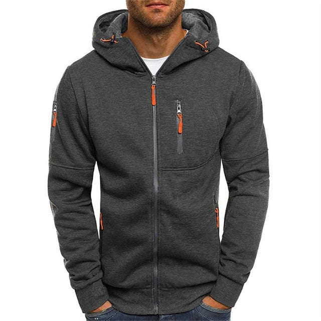 Herren-Zip-Up-Hoodie, weiches, stretchiges, Stoff-1