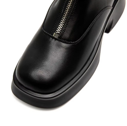 Gefütterte Damen-Winterstiefel, aus Leder, mit Reißverschluss-5