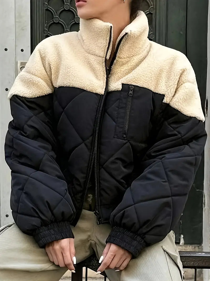 Damenjacke Daunenjacke Isoliertes Polyester Warm und Bequem 1