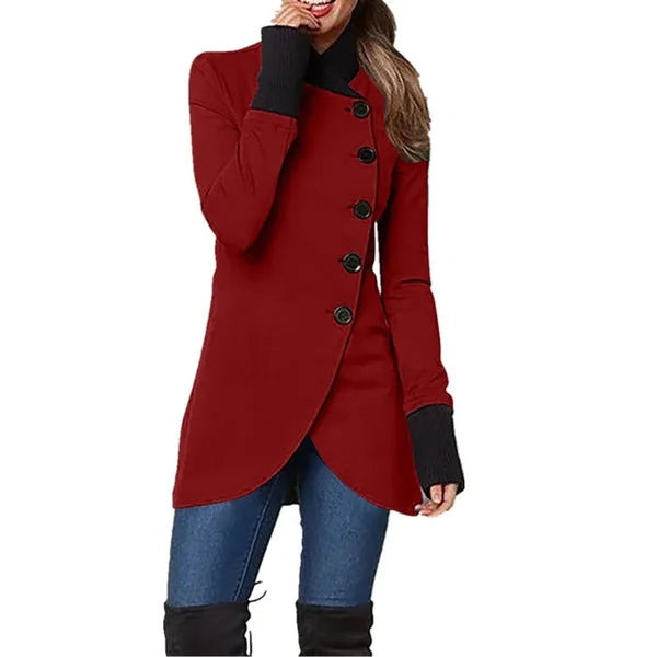 Damenjacke mit Winkelknopfverschluss aus Recyceltem Polyester und Baumwolle 4