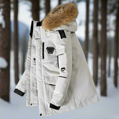 Herren-Parka, Kapuzenjacke, wasserbeständig, Polyester, funktionelles Design-3