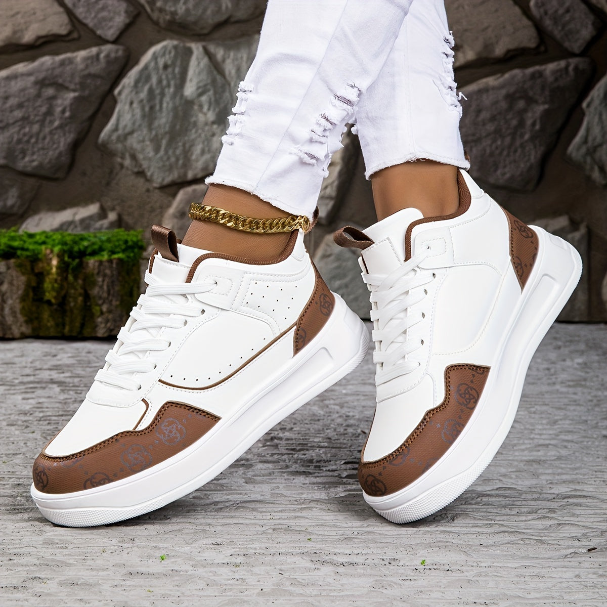 Damen-High-Top-Sneakers, trendiges Textil, Synthetik-2