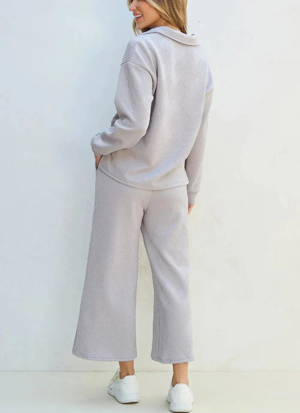 Damen-Top-und-Hose-Set, lässiges weiches Mischgewebe-2