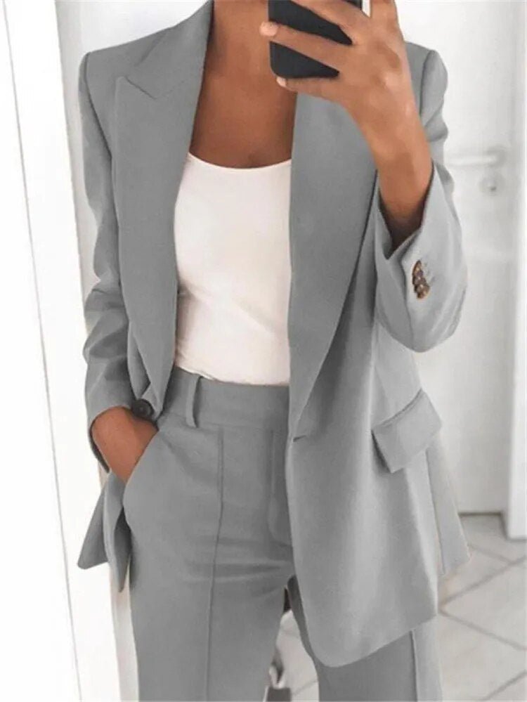 Damen Blazer-Set Sofistiziert Polyester Elastan-4