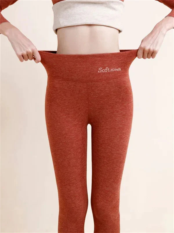 Damen-Leggings, hohe Taille, Polyester und Baumwolle-6