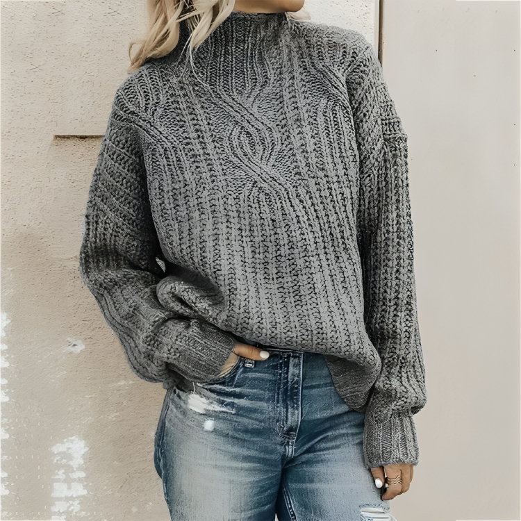 Damen-Strickpullover, lässig, 100 % Acryl, warm-3